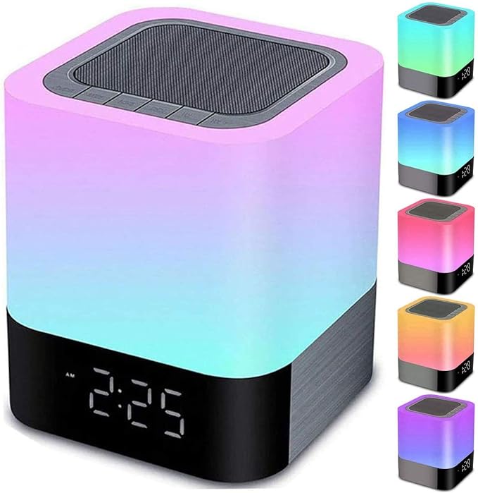 Night Lights Bluetooth Speaker, Alarm Clock Bluetooth Speakers Touch Sensor by Gallstep