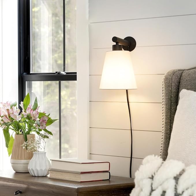 Plug in Wall Sconces Set of Two, Wall Lamp - Image 2