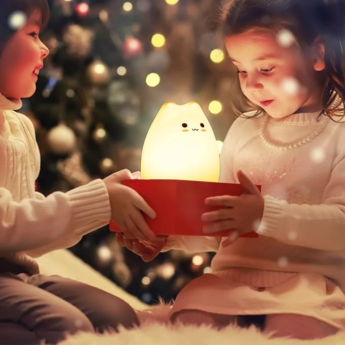 ZKLiLi Cat Night Light for Kids, Cute Night Lamp for Nursery, Squishy Silicone - Image 4