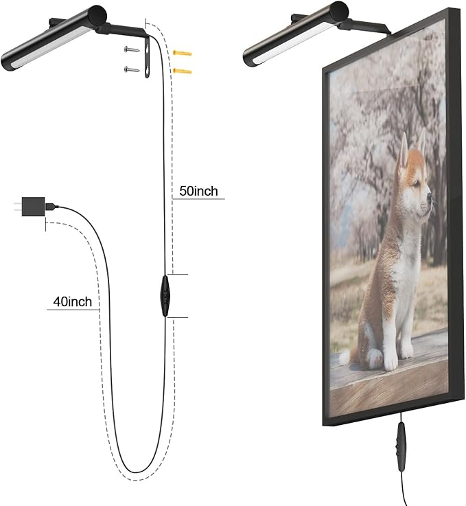 4W Picture Light Plug in, Dimmable Wall Light - Image 6