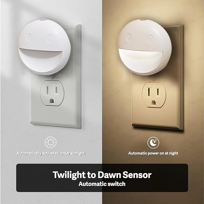 VAVOFO LED Night Light with Auto Sensor, 4 Pack, 2900-3200K Warm White - Image 4