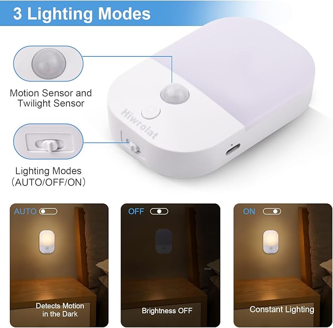 Night Light with Auto Motion Sensor, Rechargeable Battery, Type-C LED Stick-On - Image 5