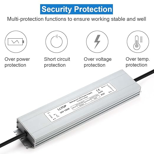 LED Driver 150 Watts 100-264V AC to 24V DC 6.25A Power Supply Waterproof Low - Image 2