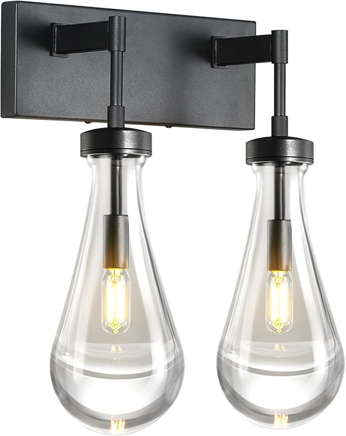 Raindrop Wall Sconces Black Crystal Sconces Wall Decor Modern Brass Lighting - Image 8