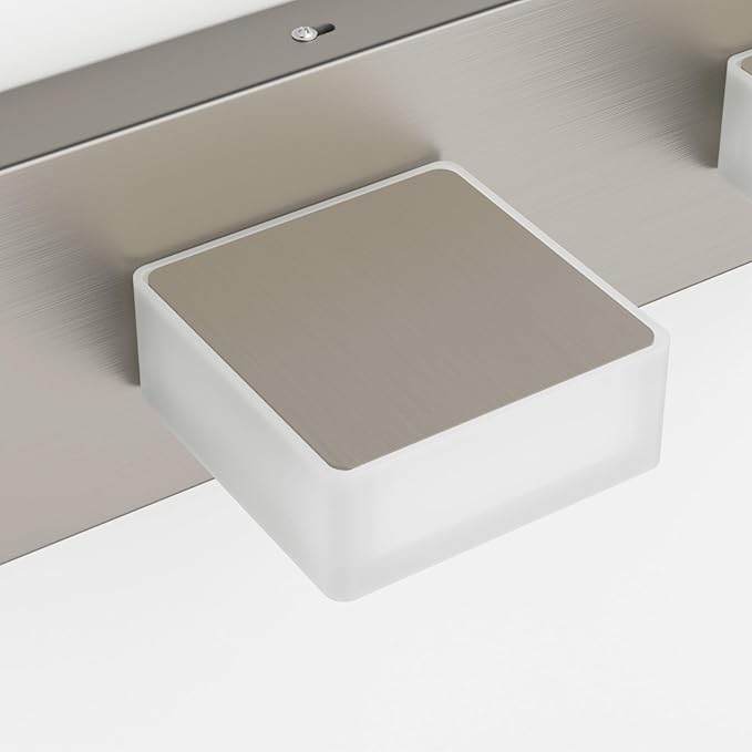 Ralbay 3-Light Brushed Nickel Bathroom Vanity Lights Metal Acrylic LED Modern - Image 8