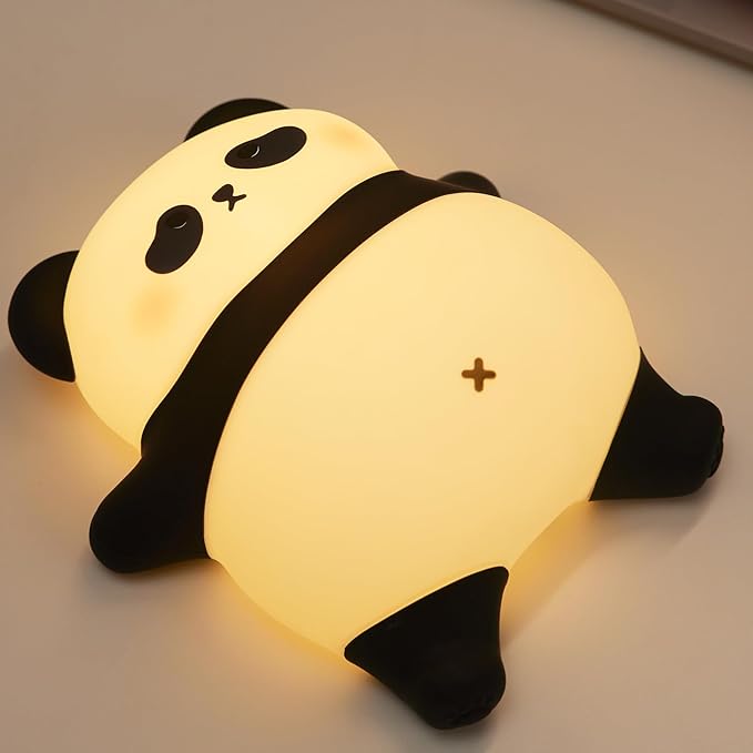 Voice Control Panda Night Light, 6 Colors 30-Minute Timer, Cute Animal Silicone by NesveCit
