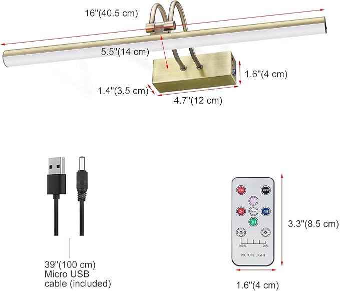 Picture Light, Picture Lights for Wall Cordless, Battery Wall Lights for - Image 8