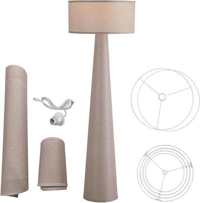 Floor Lamp - Branch and Wick – 59” Tall Standing Linen Lamp by BranchandWick