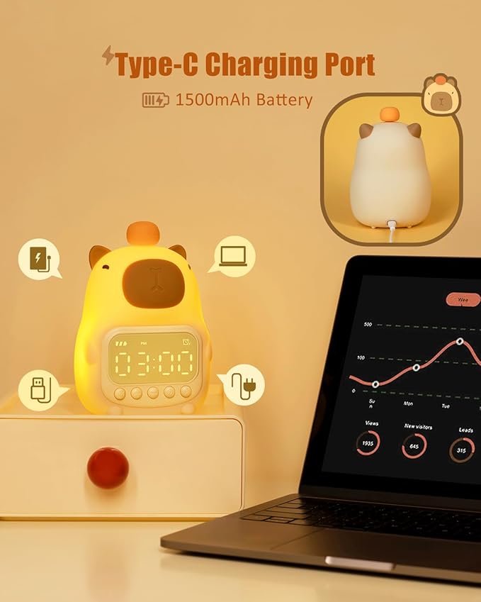 Capybara Alarm Clock with Night Light - Image 6