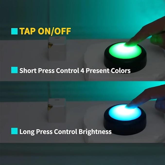 Push Lights with Remote Puck Lighting Battery Operated Tap Lights Button Stick - Image 6