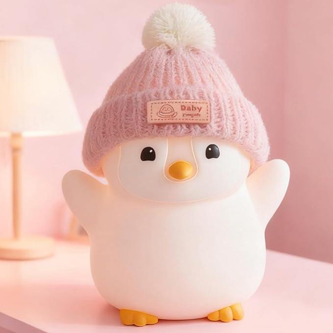 Penguin Night Light, Cute Pink Penguin Lamp - Image 8