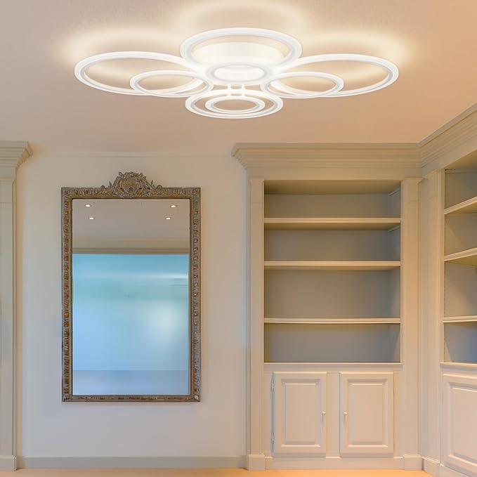Modern LED Ceiling Light, 3 Color Temps, Adjustable Brightness, Remote & APP - Image 5