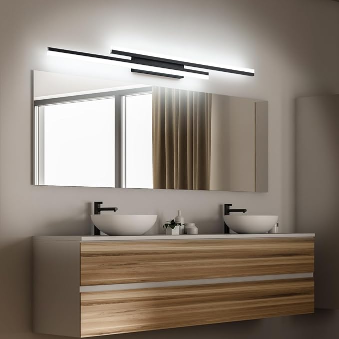 PRESDE 48 Inch Bathroom Light Fixtures Black Vanity Light Bar LED Modern Bath - Image 7