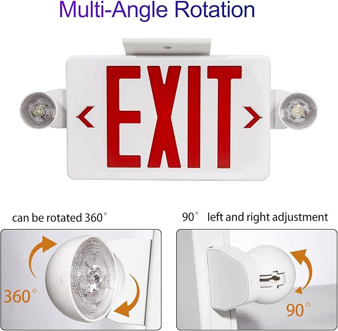 CM MZY LED Exit Sign with Emergency Lights, Exit Sign Light with Battery Backup - Image 4