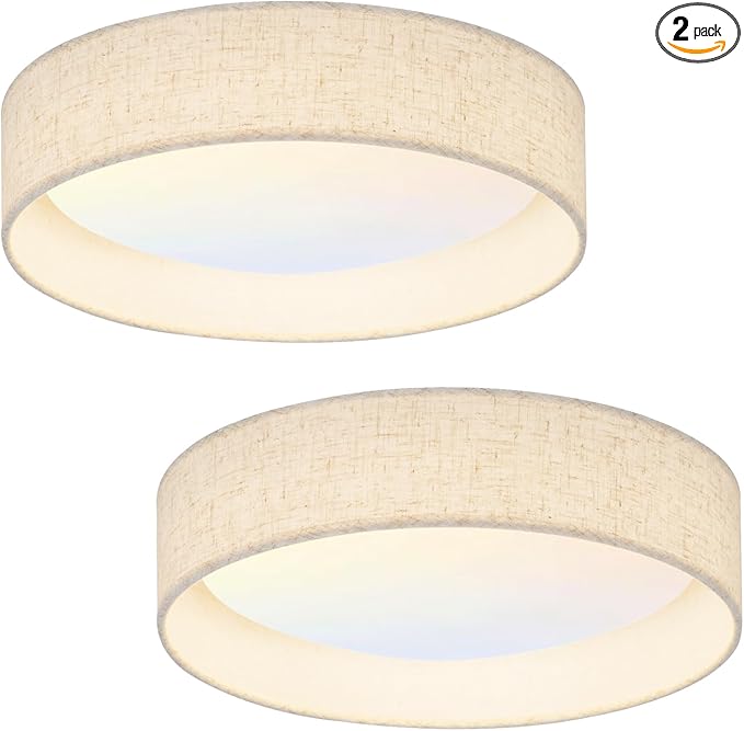 Modern Linen LED 13 Inch Ceiling Light Fixture by HILUXIA