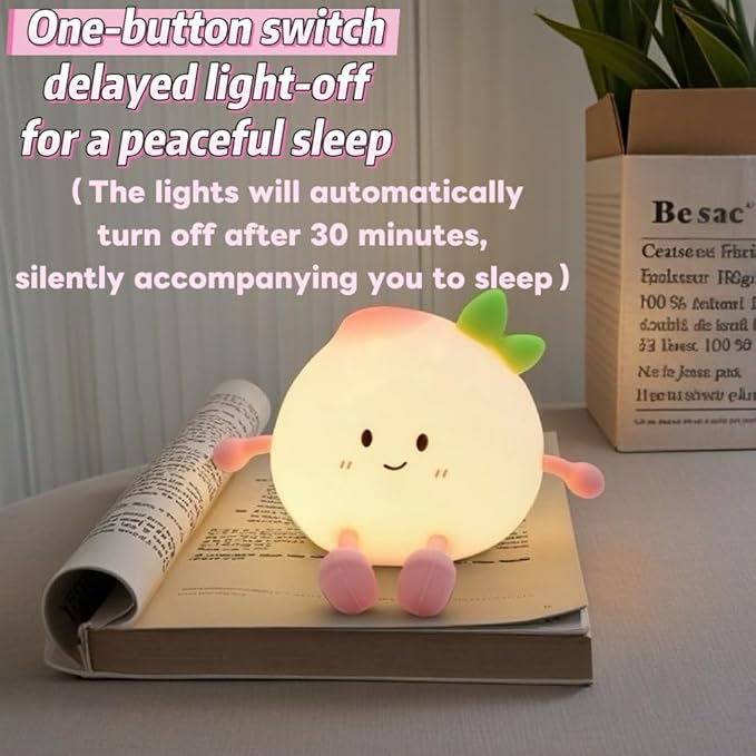 Little Peach Butt Night Light, 7-Color Changing Silicone Nursery Lamp - Image 3