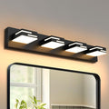 LED Modern Bathroom Vanity Light Fixtures 4-Light 5CCT Dimmable Matte Black by LKHF