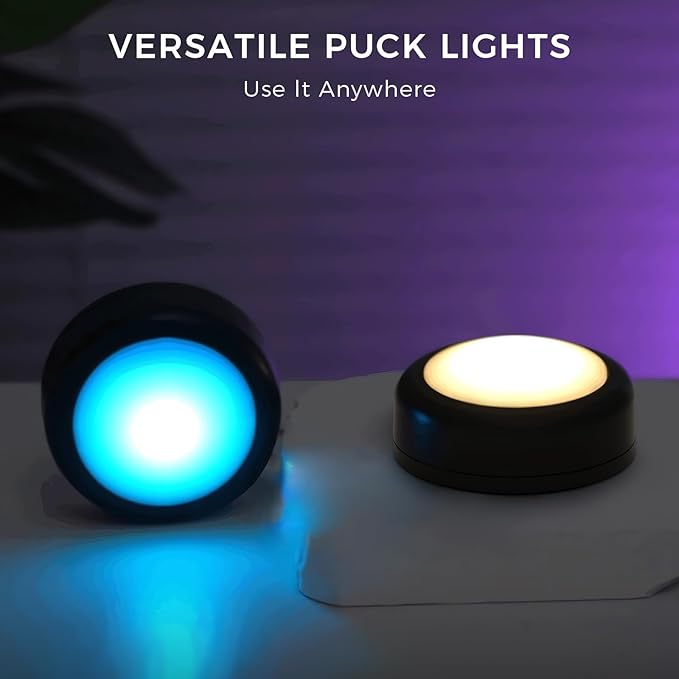 Push Lights with Remote Puck Lighting Battery Operated Tap Lights Button Stick - Image 8
