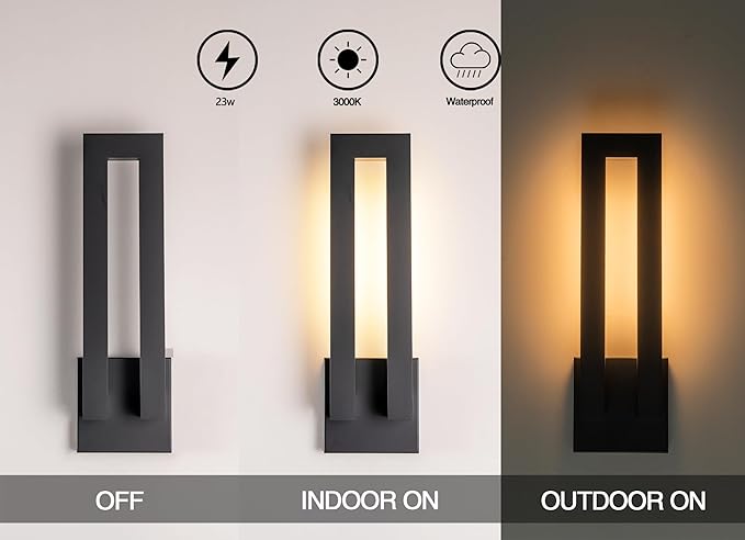 Large Outdoor Wall Sconce, 22.5 inch Modern LED Wall Lights Fixture, Waterproof - Image 3