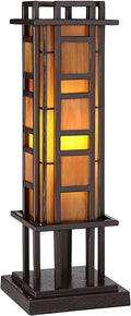 Robert Louis Tiffany Prairie Style Mission Rustic Pillar Accent Table Lamp by RobertLouisTiffany