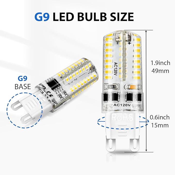 YGS-Tech G9 LED Bulb Dimmable, G9 Light Bulb, 4000K Natural White, G9 Base Bulb - Image 2