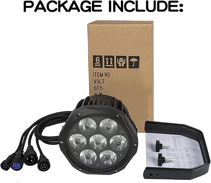SHEHDS Par Lights IP65 Waterproof Outdoor LED 7x18W RGBWA+UV Lighting Stage - Image 6