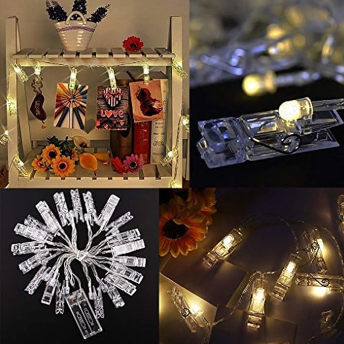 Dopheuor Photo Clip String Lights LED Fairy Clip String Lights Hanging Photo - Image 5