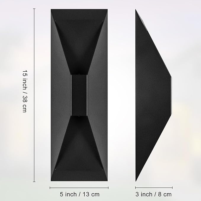 Modern Outdoor Wall Light 2 Packs, LED Up Down Wall Light, 15 Inch Modern - Image 5