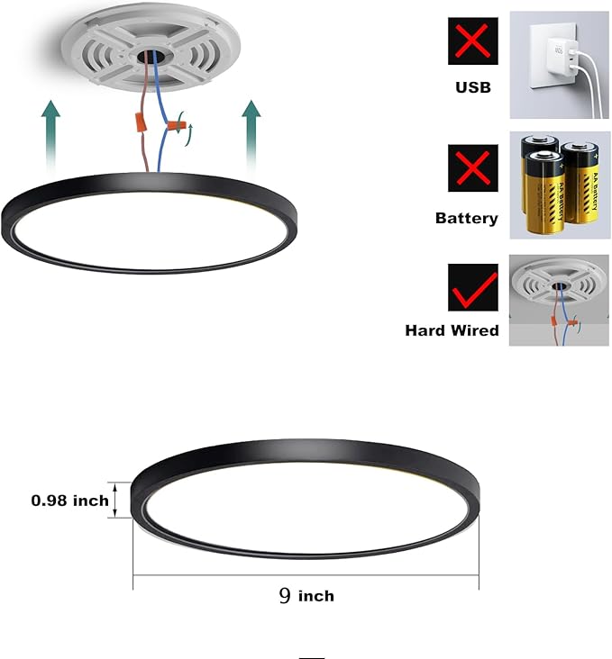 9 Inch Motion Sensor Ceiling Light Indoor, Motion Sensor Fixture Indoor - Image 4