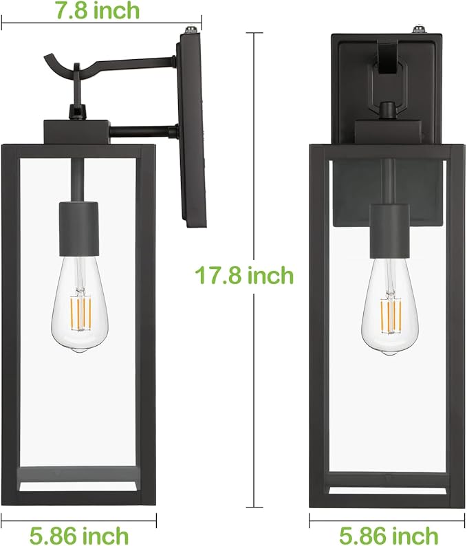hykolity Large Size Dusk to Dawn Outdoor Wall Lanterns, 18 Inch Outdoor Wall - Image 5