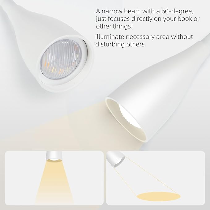 2 Pack LED Wall Mounted Bedside Reading Light, 3 Color Modes, 10 Brightness - Image 3