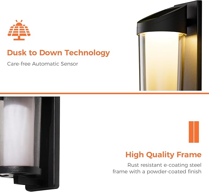 Solar Yard 4-Pack Outdoor Wall Lights, Light Fixture, LED Exterior Lighting - Image 5