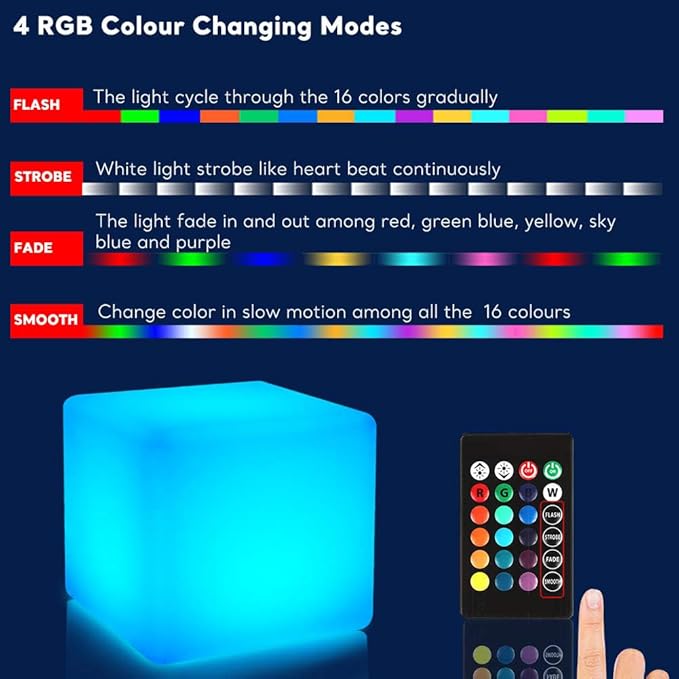 6 inch Rechargeable LED Cube Light, 16 Colors Changing Tesseract Light Cubes - Image 8