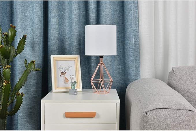 COTULIN Rose Gold Bedside Table Lamp, Modern Small Desk Lamp - Image 6