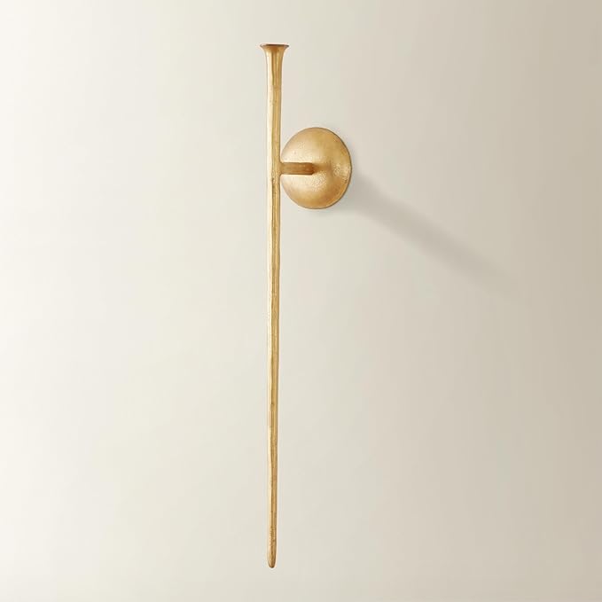 Z Gallerie Aspar Wall Sconce Long Candle Holder in Gold Finish, Retro Chic Wall - Image 3