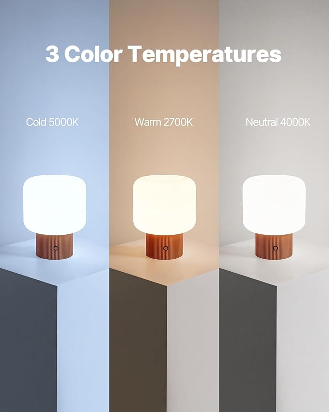 Halo Mushroom Lamp, 5W Cute Cordless Rechargeable Table Lamp - Image 3