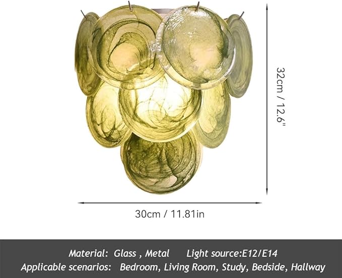Modern Artistic Wall Sconce, Iridescent Layered Glass Disc Wall Lamp, Unique - Image 8