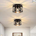 2 Pack Flush Mount Ceiling Light, 1-Light Black Light Fixtures Ceiling Mount by XSDeTuLighting