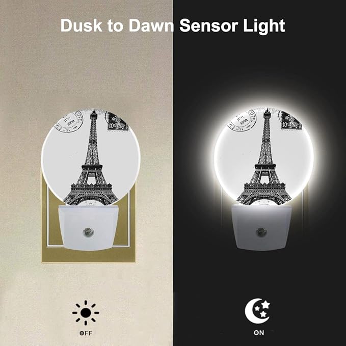 EKOBLA Eiffel Tower Night Light France Paris Landmark Black White Vintage Night - Image 3