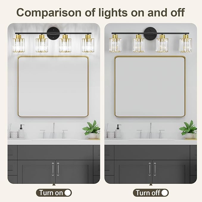 Crystal Bathroom Light Fixtures, Bathroom Lighting Fixtures Over Mirror - Image 3