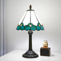 White Tiffany Lamp Small Bedside Dector Light Vintage Stained Glass Table Lamp by TIFLRIS