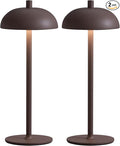 Cordless LED 12" Small Table Lamps Set of 2, Modern Portable Desk Lamp by NEWSEE