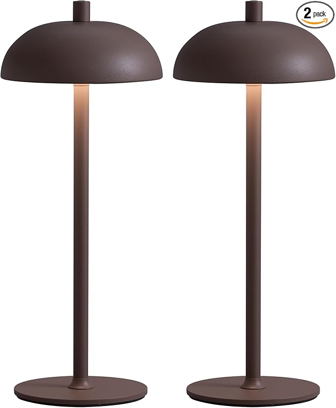 Cordless LED 12" Small Table Lamps Set of 2, Modern Portable Desk Lamp by NEWSEE