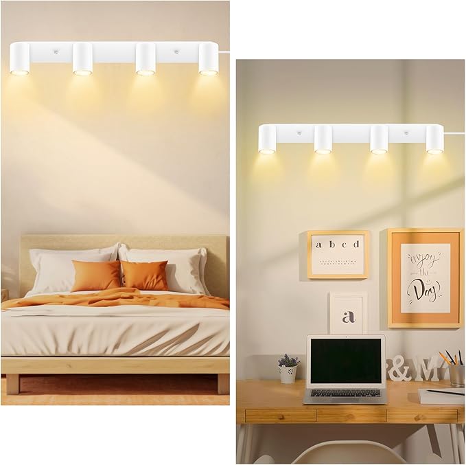4 Light Track Lighting Kit, Industrial LED Wall Light - Image 7