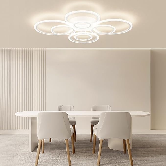 Modern LED Ceiling Light, 3 Color Temps, Adjustable Brightness, Remote & APP by MARYRAIN