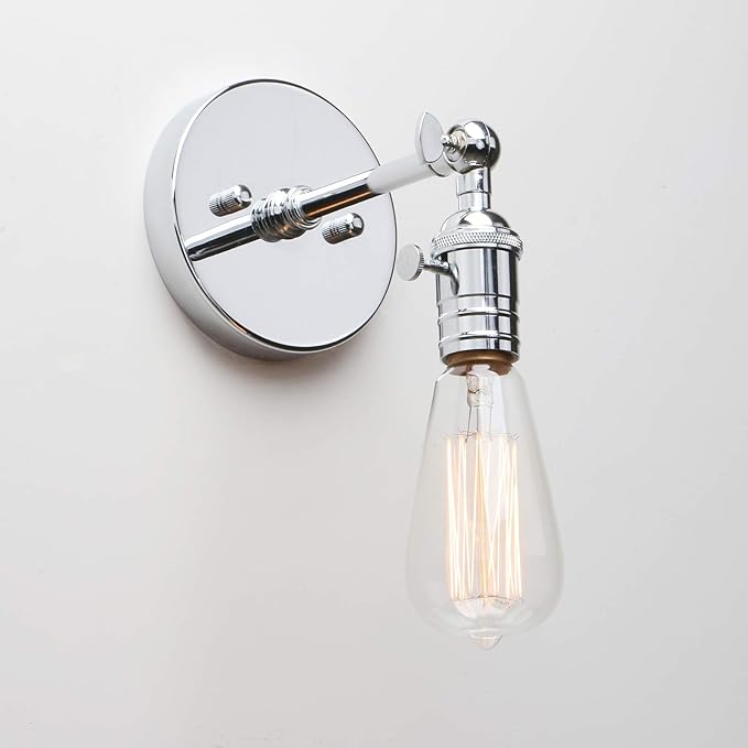 Permo Vintage Industrial Pole Wall Mount Mini Single Sconce Metal Wall Sconces - Image 4