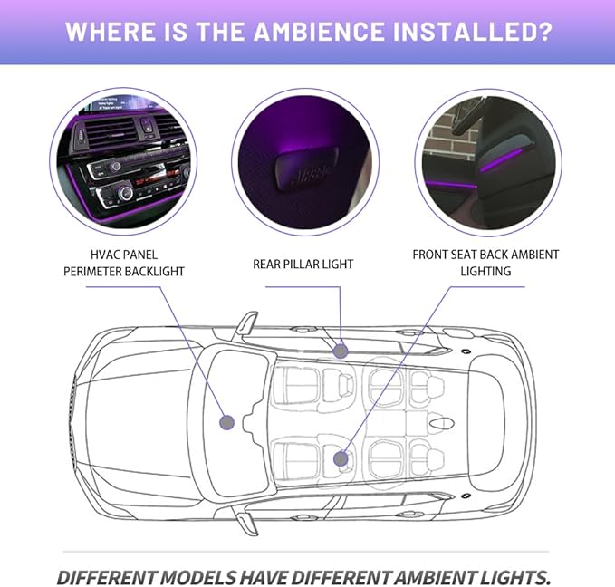 NJSBYL Blue/Purple Led B-Pillar Ambient Lighting Circuit Board Replacement - Image 2
