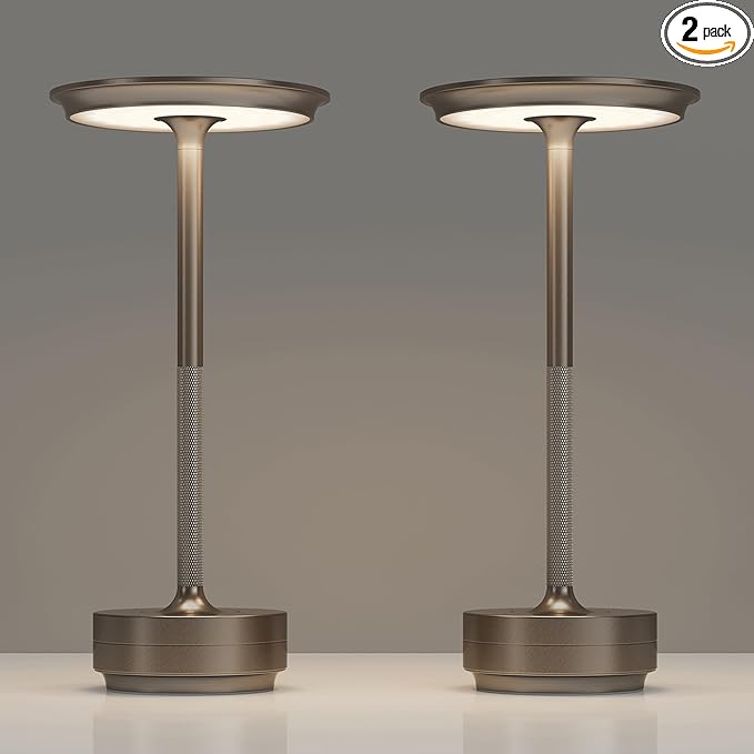 2 Pack Rechargeable Cordless Table Lamps, Portable 5000mAh Battery Table Light by TBBGALEDCordlessTableLamps