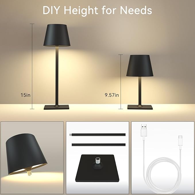 4 Pack Rechargeable Cordless Led Table Lamps, Cordless Lamp - Image 2