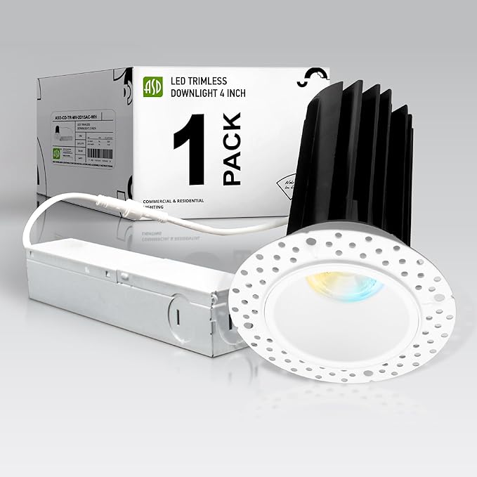 ASD Trimless 2 Inch LED Recessed Lighting, 15W 120-277V Commercial Downlight by ASDLightingCorporation